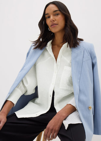 Et Vous White Textured Shirt  F348286