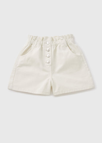 Girls Cream High Waisted Shorts (7-15yrs)  G403468