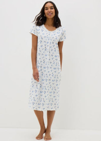 LL LACE NIGHTIE BLUE DITSY F474109
