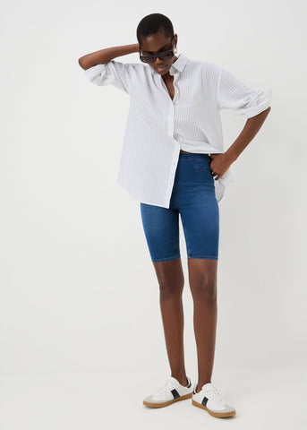 Blue Mid Wash Rosie Knee Length Shorts  F514467