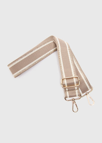 Taupe Stripe Bag Strap  F442117