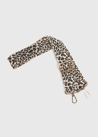 Stone Leopard Print Bag Strap  F442120