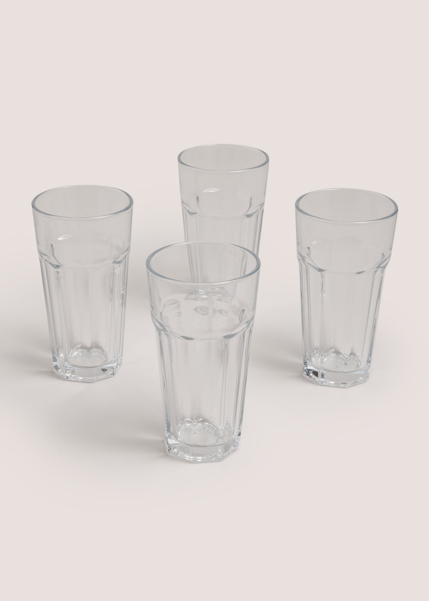 4 Pack Long Glass Tumblers Clear M485744