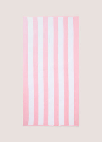 Pink Microfibre Stripe Beach Towel M207987