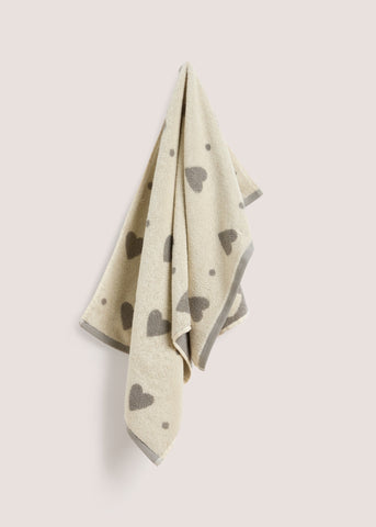 Grey Heart Jacquard Towel M208017