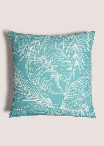 Turquoise Palm Leaf Cushion M208039