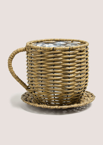 PLASTIC WOVEN PLANTER TCUP NAT M208078