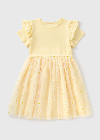 Girls Yellow Daisy Tutu Dress (1-7yrs)  C101612