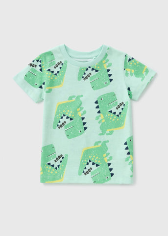 Boys Green Dino T-Shirt (1-7yrs)  B369675