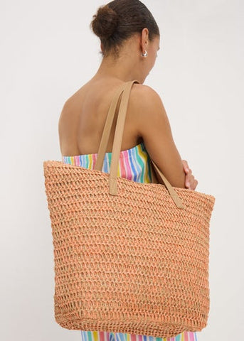 OPP STRAW SHOPPER ORANGE F442114