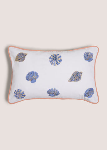 Blue Embroidered Shell Cushion M299282