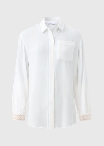 Cream Sparkle Beach Shirt  F519000