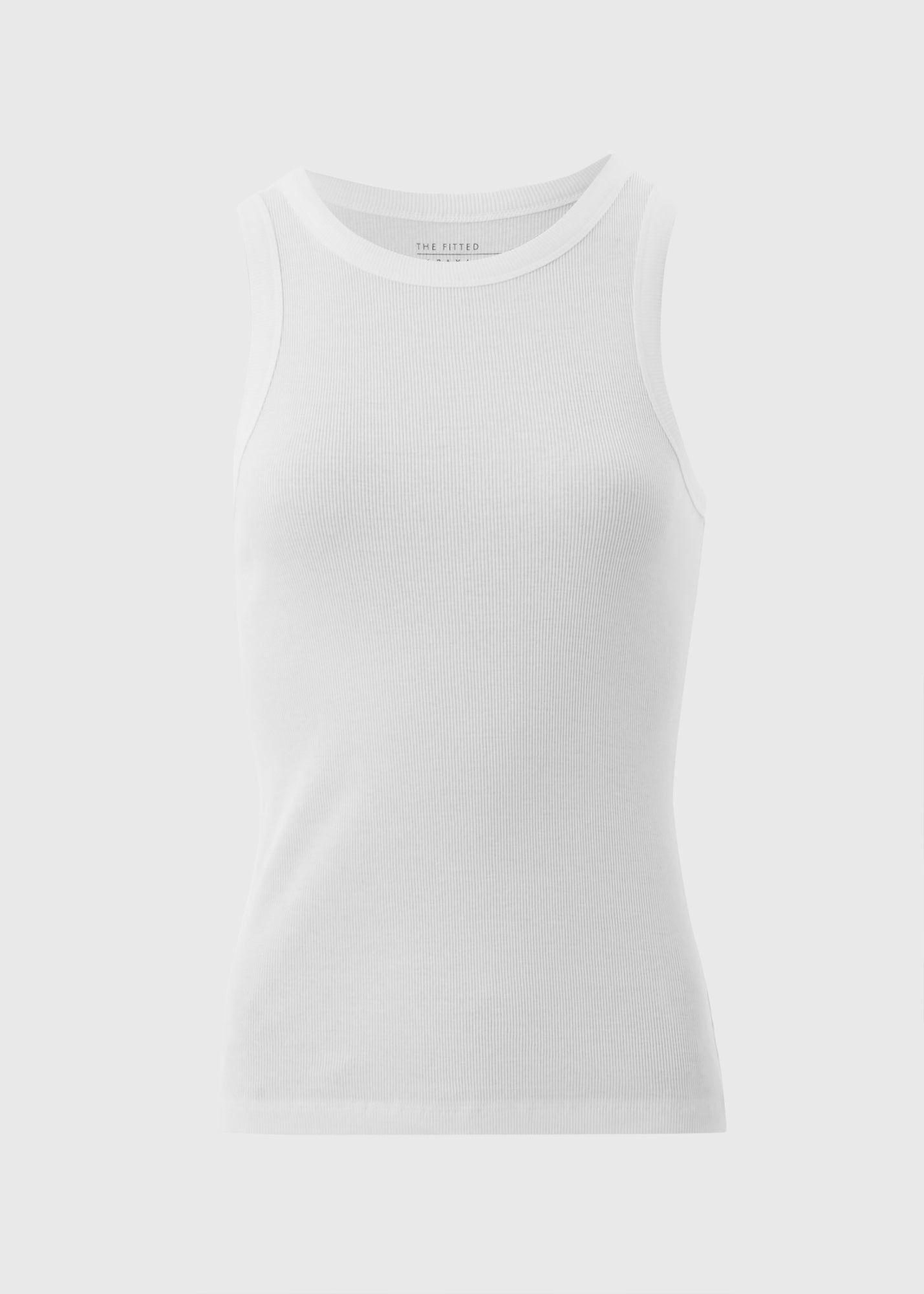 White High Neck Ribbed Vest  F467762