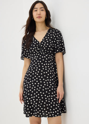 SS VISC MINI TEA DRESS SPOT F413845