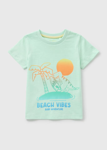 Boys Aqua Dinosaur T-Shirt (1-7yrs)  B100626
