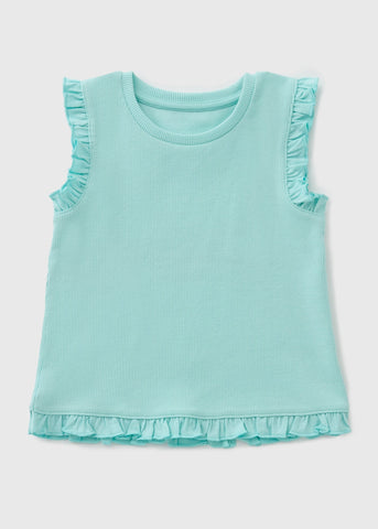 Girls Aqua Frill Vest (1-7yrs)  C252477