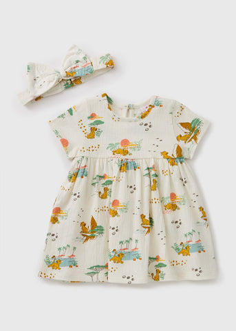 Baby White Lion King Dress & Headband Set (Newborn-18mths) C295672
