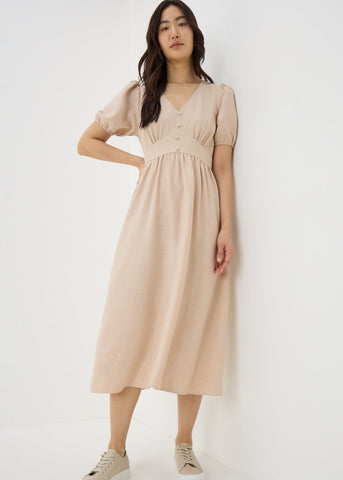 SOLID BUTTON TEA MIDI F413934