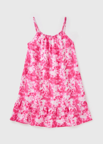 Girls Pink Tie Dye Dress (7-15yrs)  G422780