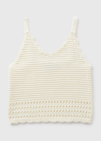Girls Cream Crochet Vest (7-15yrs)  G325552