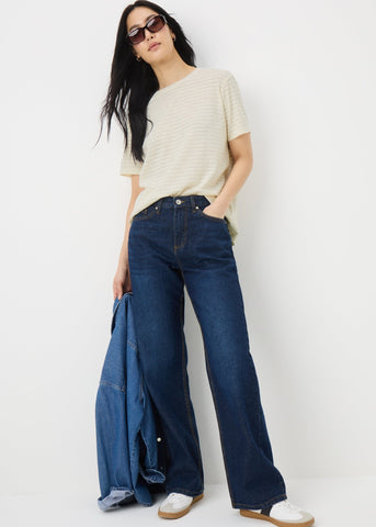 BURNOUT STRIPE TEE CREAM F467924