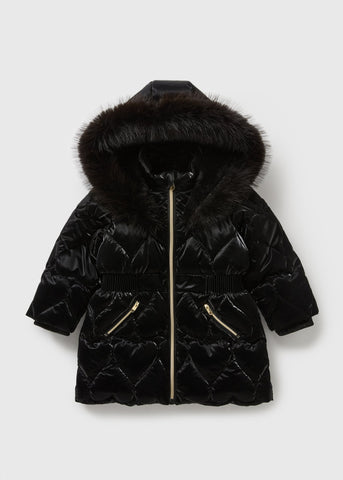 Girls Black Heart Padded Coat (1-7yrs) C304274