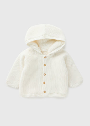 Baby Cream Borg Lined Cardigan (Newborn-23mths) C321485
