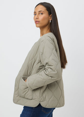 Sage Quilted Plain Jacket F283706