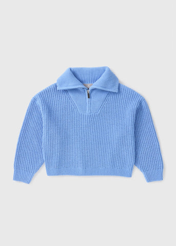 Girls Blue Funnel Neck Zip Jumper (7-15yrs) G325635