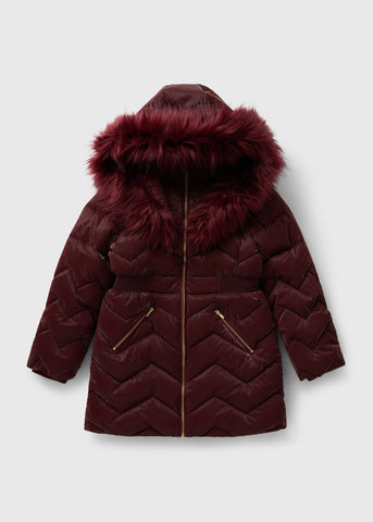 Girls Burgundy Padded Coat (7-15yrs) G181041