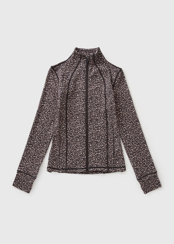 Brown Leopard Sports Zip Up Top (7-15yrs) G325680