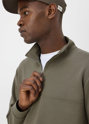 Khaki Smart Half Zip Co Ord Sweatshirt M288993