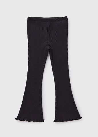 Black Ribbed Flare Leggings (1-7yrs) C269649
