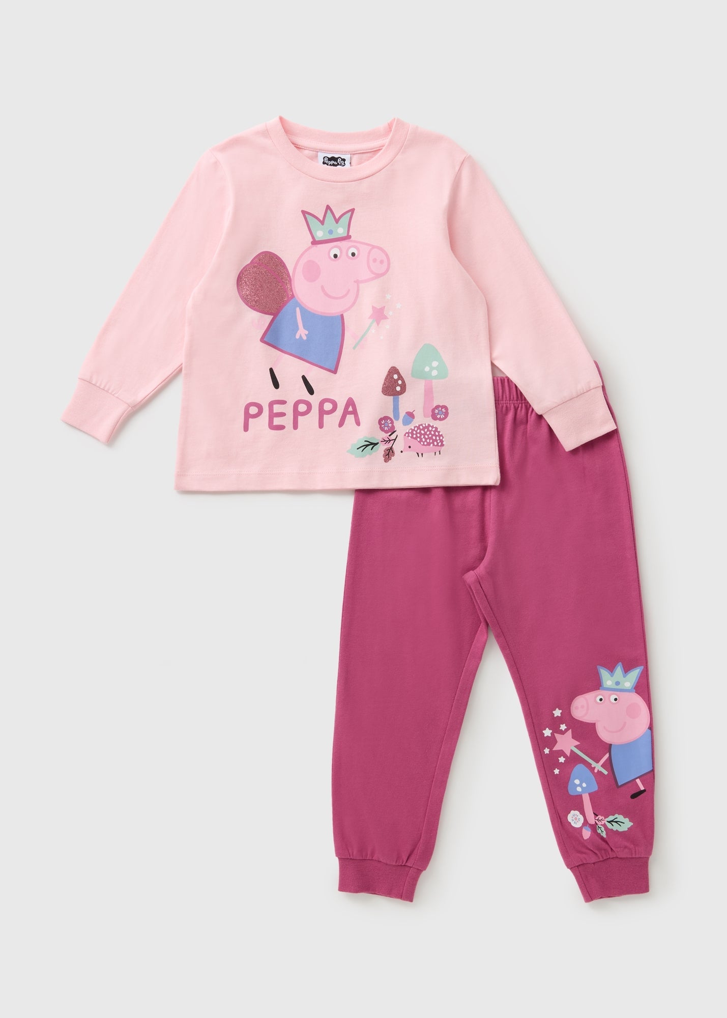 Peppa Pig Girls Pink Long Pyjama Set (1-7yrs) C295877