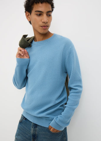 Blue Textured Crew Jumper M594946