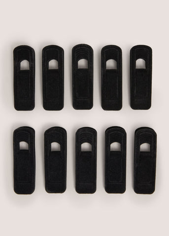 10 Pack Black Velvet Hanger Clips M485983