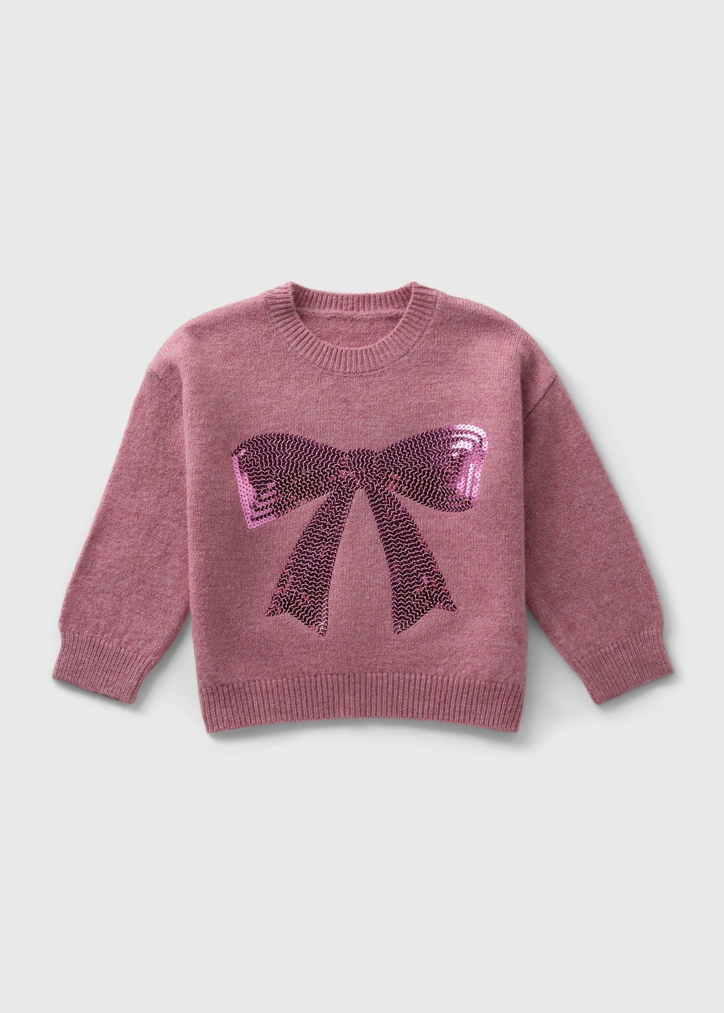 Girls Pink Sparkle Bow Jumper (1-7yrs) C252521