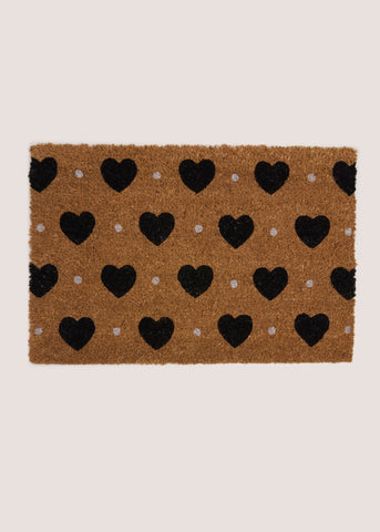 Black Heart Door Mat M485987