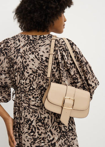 Cream Faux Leather Cross Body Bag F442229