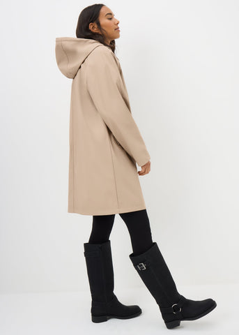Stone Rubberised Showerproof Long Parka Coat F283709