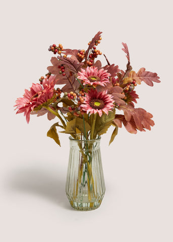 Pink Sunflowers Clear Vase M699210