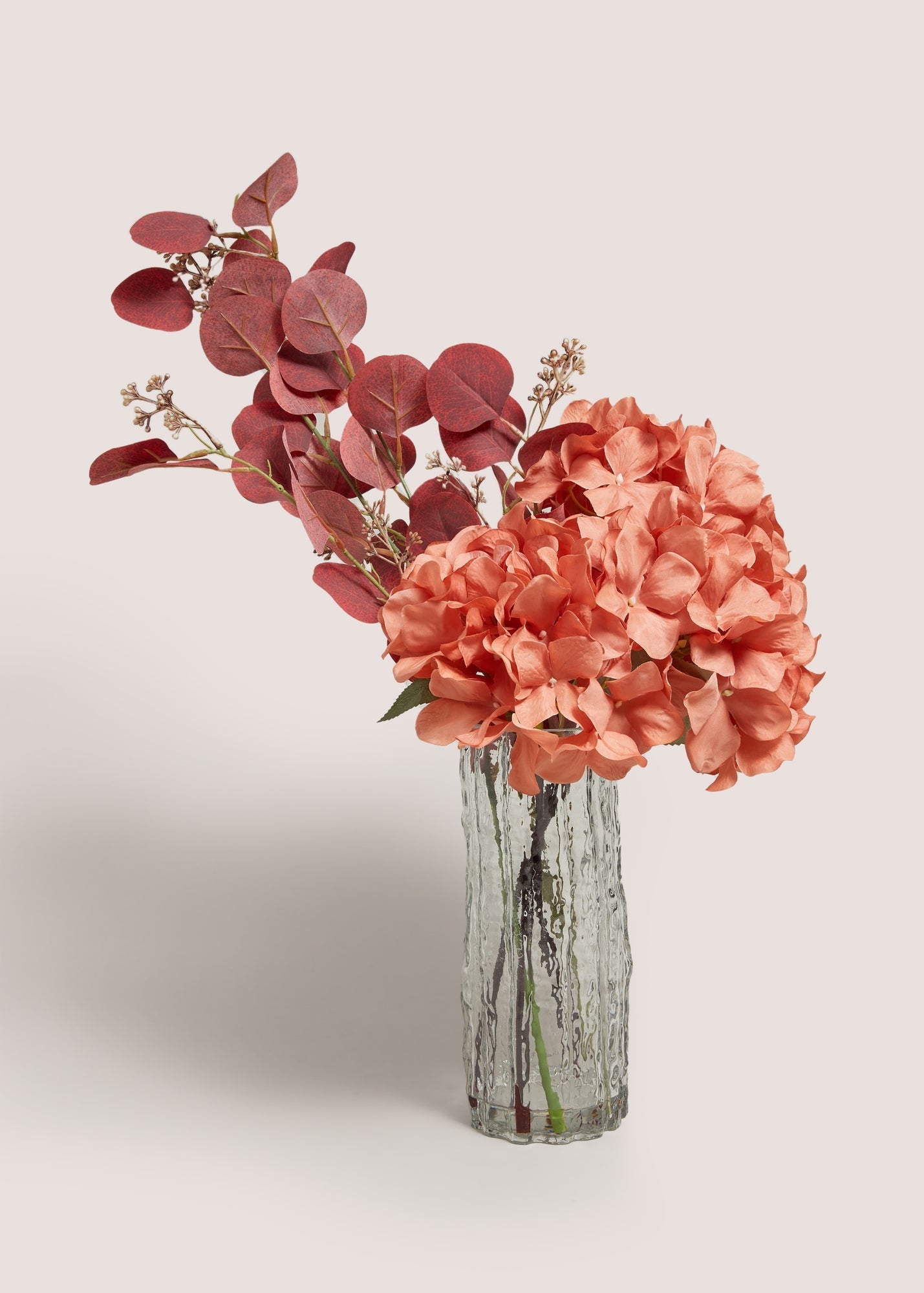 Peach Hydrangea Glass Vase M699211