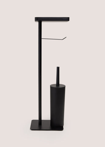 Toilet Roll Holder with Brush Stand Black M815018
