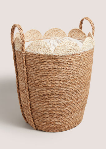 Cabana Scallop Laundry Basket Natural M815027