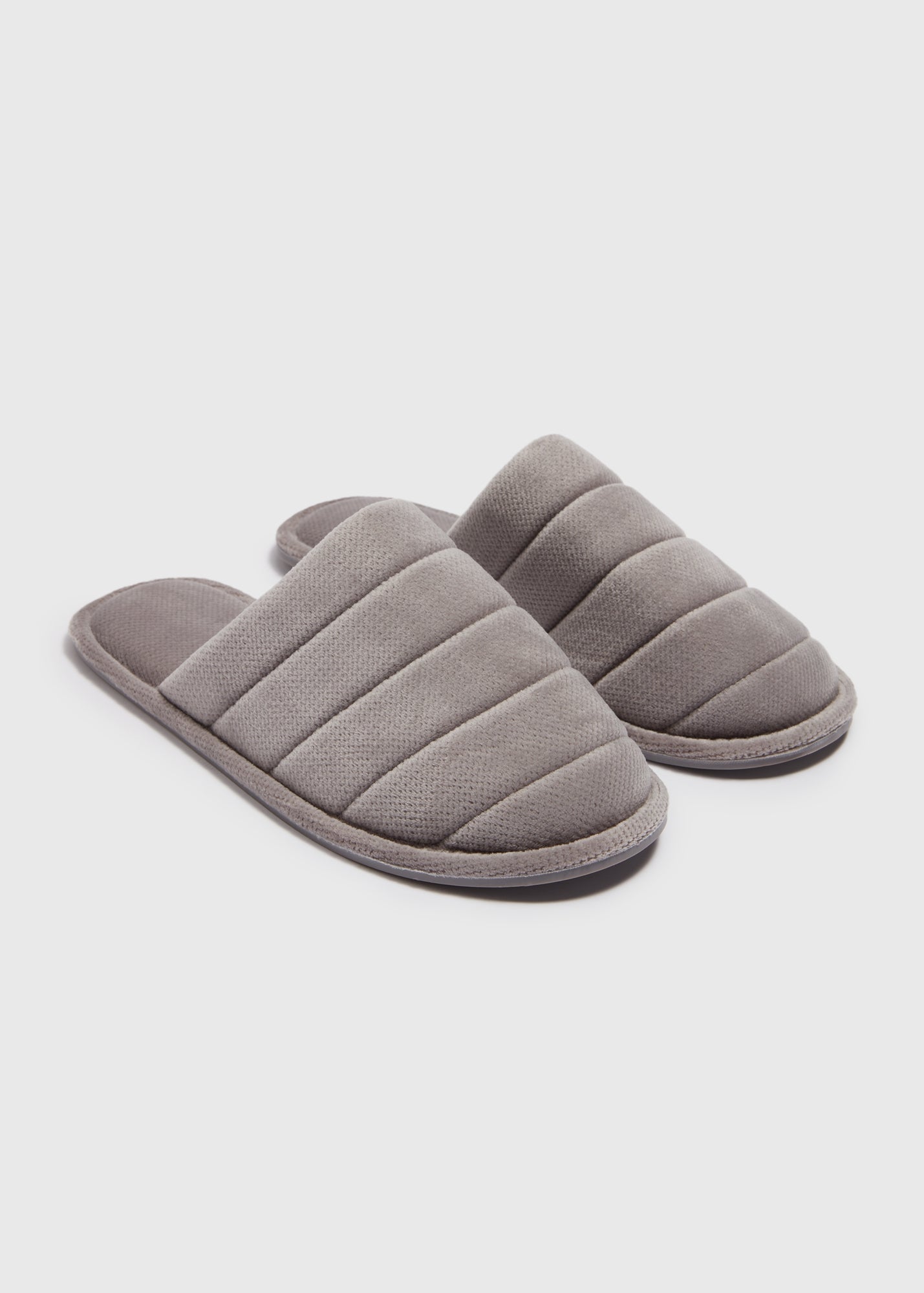 Grey Closed Mule Slippers F468089