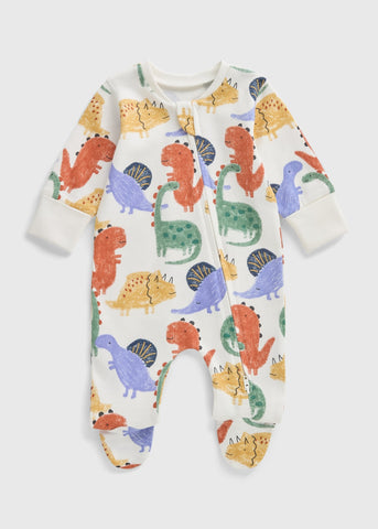 Baby Multicolour Dino Zipped Sleepsuit (Newborn-23mths) C136652