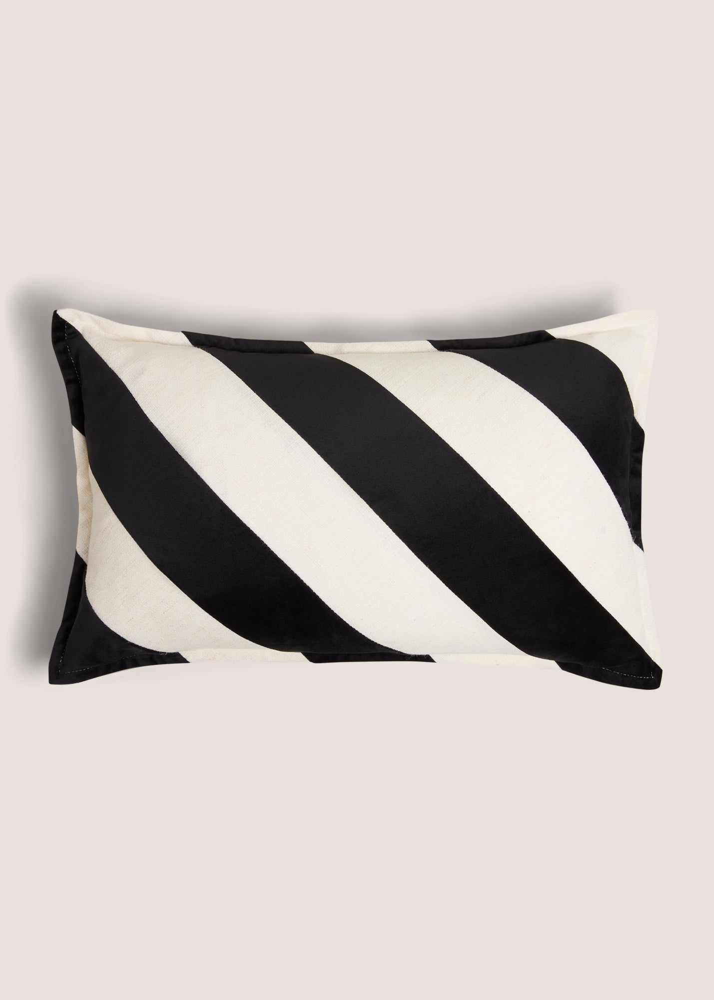 Black & White Diagonal Stripe Cushion M289120