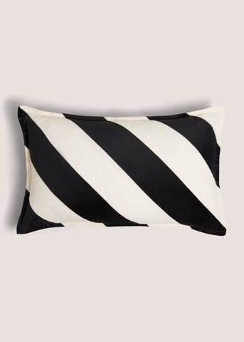 Black & White Diagonal Stripe Cushion M289120
