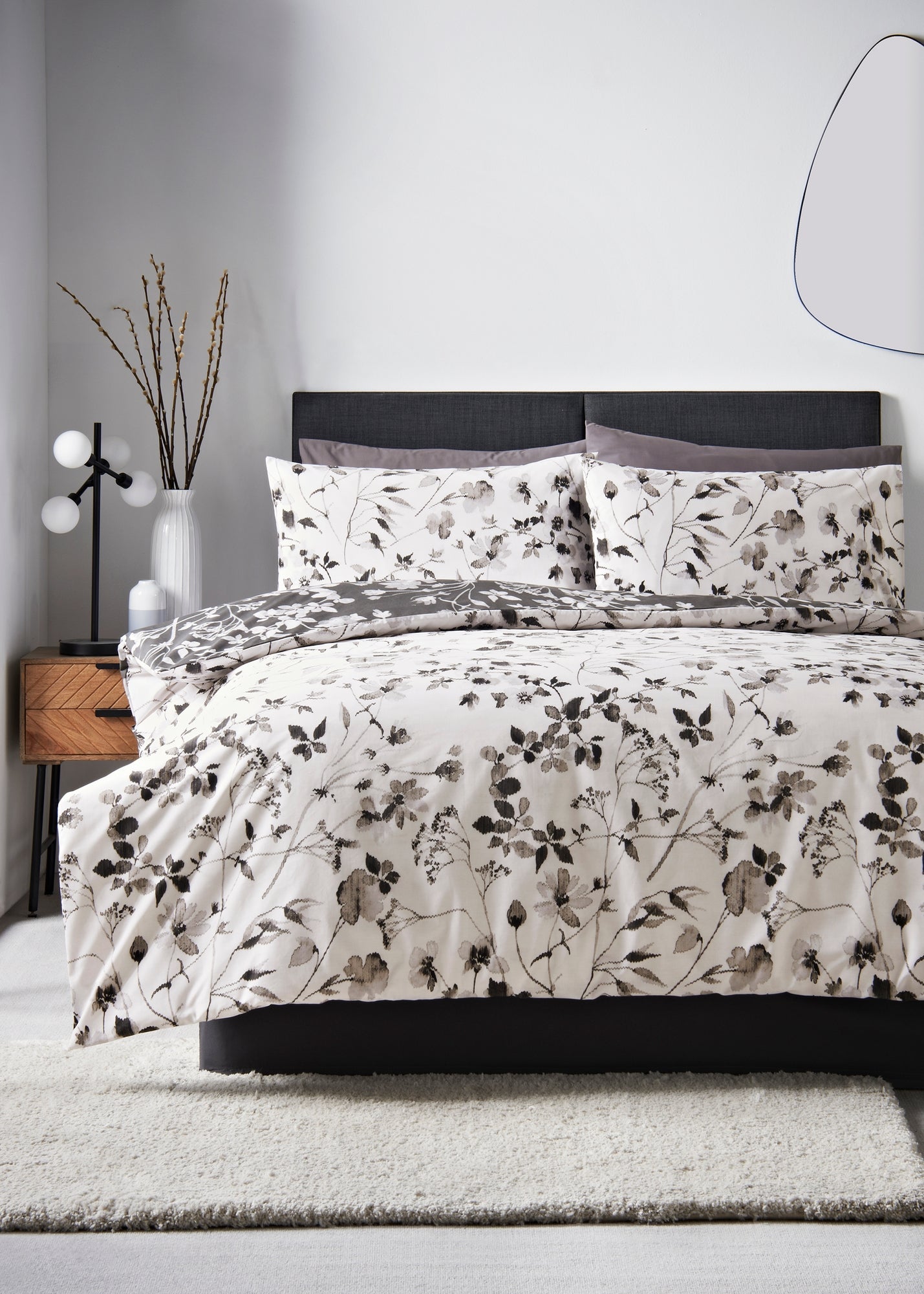 Black Floral Duvet Set M239036