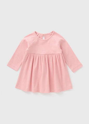 Baby Pink Ribbed Dress (Newborn-23mths) C321542